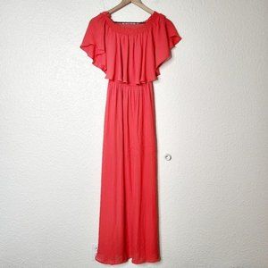 Show Me Your MuMu Hacienda Maxi Dress Small Coral